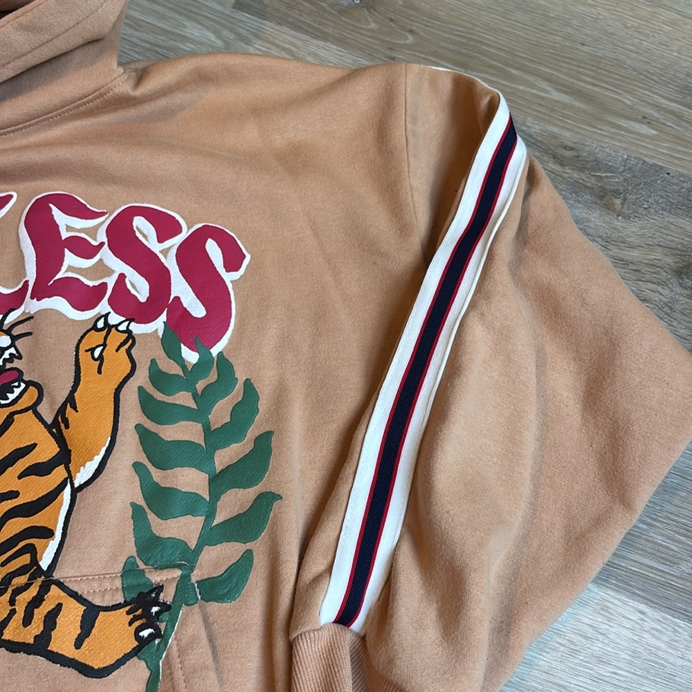 Reason Men's Khaki Fearless Tape Trip Graphic Print Tiger Hoodie Size medium - Picture 4 of 11